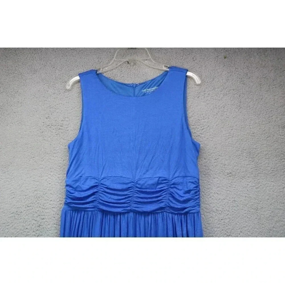 Soft Surroundings Blue Sleeveless Maxi Dress-Size Medium-Ruched Waist - Picture 2 of 6